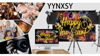 Picture of YYNXSY Happy New Year Fabric Sign Poster Backdrop Christmas Party with Fireworks for New Year Photo Booth Background Party Decoration YY-11508 7X5FT