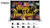 Picture of YYNXSY Happy New Year Fabric Sign Poster Backdrop Christmas Party with Fireworks for New Year Photo Booth Background Party Decoration YY-11508 7X5FT