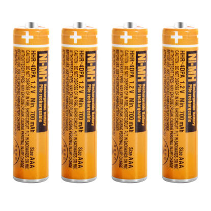 Picture of EOCIK 4 Pack HHR-4DPA NI-MH Rechargeable Battery for Panasonic 1.2V 700mAh AAA Battery for Cordless Phones