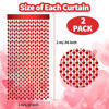Picture of 2 Pack 3.2ft x 6.6ft Valentine's Day Metallic Foil Fringe Curtain, Red Heart Shape Tinsel Curtains Streamers Photo Props Backdrop for Valentine's Day Engagement Wedding Party Decorations