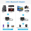 Picture of USB Bluetooth 5.0 Transmitter Receiver, 2-in-1 Mini Wireless Audio Adapter, 3.5mm Bluetooth AUX Adapter for TV PC Headphones Speakers Car/Home Stereo System, USB Power Supply