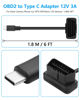 Picture of CERRXIAN OBD Power Cable Right Angle OBD2 to Type C Adapter 12V OBD II Male to 12V 3A USB Male Connector for Dash Camera Phone Car GPS DVR More 12V Devices- 1.8M/ 6FT