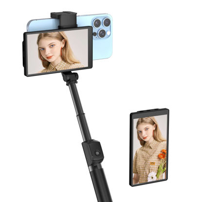 Picture of USBERG 5'' iPhone Vlog Selfie Monitor Screen, Low Latency Wireless Recording w/Magnetic Phone Mount, Remote Control, Adjustable Brightness Rear Camera for Vlog Live Stream iPhone & Android (Black)