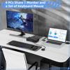 Picture of HDMI KVM Switch 4 Computers 8K@60Hz 4K@144Hz, Simulation EDID, Camgeet 4 Port USB3.0 KVM Switch with Audio for 4 Computer Share 1 Monitor and Keyboard Mouse Headset,Wired Remote,Power Adapter Included