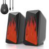 Picture of SOULION C30 Bluetooth Computer Speakers, 2.0 PC Speakers for Desktop Monitor, Wired USB Powered & Pulsing & LED Flame Lights, 3.5 mm AUX Speakers for Laptop Gaming with Wired Handy Control