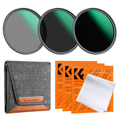 Picture of K&F Concept 72mm ND8 ND64 ND1000 ND Lens Filters Kit- Optical Glass 24 Multi-Coated Waterproof Filters Set with Filter Pouch and Cleaning Cloths (D-Series)