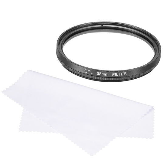 Picture of MECCANIXITY 58mm Circular Polarizer Filter, Double Sided Multi-Layer Coatings Polarizing Filter with Cleaning Cloth for Camera Lens