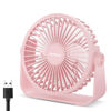Picture of TriPole USB Desk Fan 4.5 Inches Portable Mini Fan Powerful 3 Speeds Wind Personal Desktop Fan with 360° Head Rotation for Home Office Car Indoor Outdoor Pink