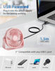 Picture of TriPole USB Desk Fan 4.5 Inches Portable Mini Fan Powerful 3 Speeds Wind Personal Desktop Fan with 360° Head Rotation for Home Office Car Indoor Outdoor Pink