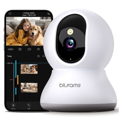 Picture of blurams Pet Camera 2K, Dog Camera with Phone App, Indoor Security Camera PTZ, 360° Cameras for Home Security Indoor, Color Night Vision, 2-Way Talk, Motion Detection&Tracking, Cloud&SD(2.4GHz Only)