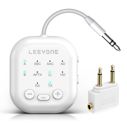 Picture of Bluetooth 5.4 Wireless Audio Transmitter Receiver for AirPods, Headphones, TVs and Gym Equipment, Dual Link Connect 2 Wireless Headphones Low Latency Adapter for Airplane Travel, Home Stereo and Car