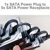 Picture of OHKIKOME SATA Power Splitter Cable 19.7 in (500 mm) - 15 Pin SATA 1 Male to 5 Female Power Splitter Adapter Cable Powers up to 5 HDD, SSD, Optical Drives (1, Black)