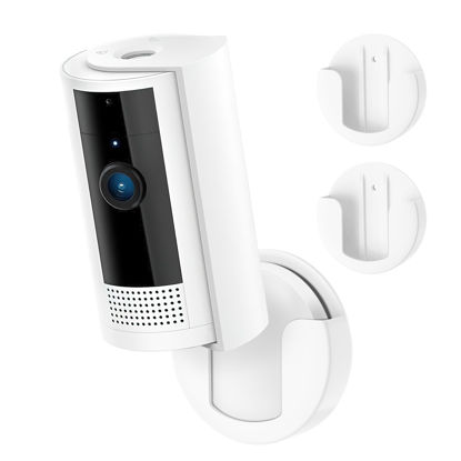 Picture of Adhesive Wall Mount Bracket Compatible with Ring Indoor Cam(1st Gen and 2nd Gen), No Screws Wall Mount for Ring Camera, Easy to Install Without Tools or Wall Damage- 2 Pack