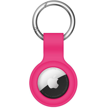 Picture of Linsaner Compatible with AirTag Case Keychain Air Tag Holder Silicone AirTags Key Ring Cases Tags Chain Apple AirTag GPS Item Finders Accessories（Hot Pink）