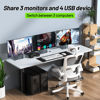 Picture of KVM Switch 3 Monitors 3 Computers 8K@60Hz 4K@144Hz, ANGEET HDMI and Displayport Triple Monitor KVM Switch, 3 Monitors KVM with 4 USB 3.0 Ports for USB Devices, Wired Remote and Power Adapter Included