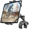 Picture of Metal iPad Tablet Mount for Boat Helm, Wheelchair Pole, Golf Cart, Stroller, Mic Stand, Fitness bike, Road Mountain Bicycle - 360° Adjustable Handlebar Clamp for 4.7-13" iPad Pro, Air, Mini, Galaxy