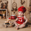 Picture of KHC-KHF Baby Photography Prop Chef Hat Apron Newborn Photograph Prop Chef Photo Props Costume Adjustable Strap for Boys and Girls Infant Twins