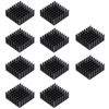 Picture of Awxlumv 10Pcs Small Heat Sink 25x25x10mm + Thermal Conductive Adhesive Tape, 25mm Heatsink Aluminum Radiator Cooler Cooling Fin for Electronics CPU Led Black