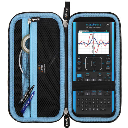 Picture of Aproca Blue Hard Storage Case, for Texas Instruments TI-Nspire CX II CAS Color Graphing Calculator