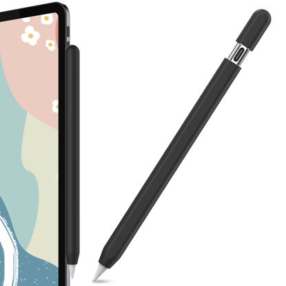 Picture of AhaStyle Silicone Case for Apple Pencil (USB-C) 2023 Ultra Thin Proteative Cover Skin Apple Pencil Sleeve Anti-Slip Grip Compatible with Apple Pencil USB C (Black)