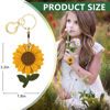 Picture of BORKUANA Leather Keychain Case Holder Compatible with AirTag, Anti-Scratch Apple Air Tag Cover with Keychain Ring,Cute Protective Finder GPS Tracker Case for Wallet,Keys,bag,pets(Sunflower)