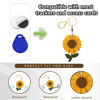 Picture of BORKUANA Leather Keychain Case Holder Compatible with AirTag, Anti-Scratch Apple Air Tag Cover with Keychain Ring,Cute Protective Finder GPS Tracker Case for Wallet,Keys,bag,pets(Sunflower)