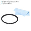 Picture of PATIKIL 82mm-77mm Metal Step Down Ring with Cleaning Cloth, 2 Pack Camera Lens Filter Adapter Ring Aluminum Filter Adapter Ring for Camera Lenses Hood, Black