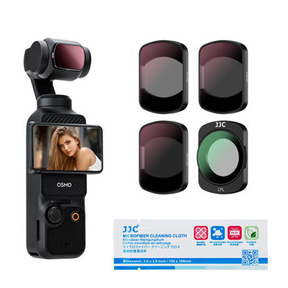 Picture of JJC 4-Pack Magnetic ND Filter & CPL Filter Set for DJI OSMO Pocket 3 Creator Combo, ND16 ND64 ND256 Neutral Density & Circular Polarizing CPL Filter Kit, Multi-Coated HD Optical Glass Aluminum Frame