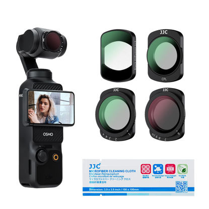 Picture of JJC 4-Pack Magnetic ND CPL 1/4 Black Diffusion Filter Set for DJI OSMO Pocket 3, ND2-32(1-5 Stops) ND64-1000(6-10 Stops) Variable Neutral Density, Circular Polarizing & Cinematic Dreamy Effect Filter