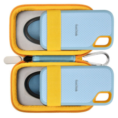 Picture of External Hard Drive Case for SanDisk Extreme Portable SSD 1TB 2TB 4TB 500GB External Solid State Drive, Protective Travel Storage Cover Bag for 2 SSD - Sky Blue (Box Only)
