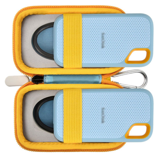 Picture of External Hard Drive Case for SanDisk Extreme Portable SSD 1TB 2TB 4TB 500GB External Solid State Drive, Protective Travel Storage Cover Bag for 2 SSD - Sky Blue (Box Only)