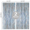 Picture of 2 Pack 3.2ft x 8.2ft Silver Metallic Tinsel Foil Fringe Curtains, Door Streamer Photo Booth Backdrop for Birthday Graduation Engagement Bridal Shower Bachelorette Baby Shower Party Decorations