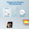 Picture of 20W Type C Fast Charger with 2 Ports for Samsung Galaxy Tab A9+ 12.4" A8 10.5" A7 10.4”; Tab S9/S8/S9+/S9Ultra/S9 FE/S8+/S8 Ultra SM-X210/X200/X700/X800 SM-T500/T220 with 3A Fast Cable (White)