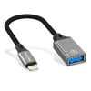 Picture of AGVEE Lightning to USB Camera Adapter, USB Female OTG Cable Adapter for iPhone iPad to Connect Card Reader, USB Flash Drive, MIDI, Keyboard, Mouse, Hubs, Plug & Play, Dark Gray