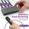 Picture of Fosmon 3-Port HDMI 4K Switch with Remote, Support 4K@60Hz HDCP 2.2 High Speed 18Gbps 3 in 1 Out Auto-Switching 3x1 HDMI 2.0 Switcher Splitter Hub Compatible with PS5, Xbox X, Apple TV