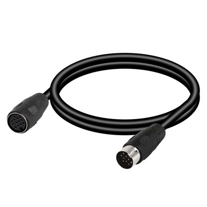 Picture of CERRXIAN DIN 13 PIN Male to Female Electrical Signal Control Cable, UL2919 OD9.0MM 13 PIN Extension Cable (M-F) (1m Black)