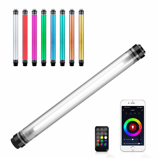 Picture of uyled P7RGBPro Handheld Photography Light with APP Control 360 ° Full Color LED Video Light Wand 12 Lighting Modes,CRI≥95 IP68 Waterproof,10400mAH Rechargeable Battery 3000k 5750k RGB Colorful Stick