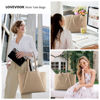 Picture of LOVEVOOK Laptop Tote Bag for Women 15.6 Inch Work Bag Leather Laptop Bag with Clutch, Large Capacity Office Purse Computer Briefcase Shoulder Bag for Casual Business Travel, Sandy
