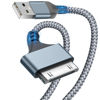 Picture of Herfair USB to 30 Pin Charger Cable Nylon Braided USB Charging Cord Compatible with i-Phone 4/4s/3G/3GS, iPad 1 2 3, iPod Touch 4 3 2 1, iPod Classic 3 2 1 (3FT)