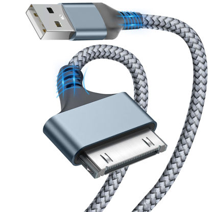 Picture of Herfair USB to 30 Pin Charger Cable Nylon Braided USB Charging Cord Compatible with i-Phone 4/4s/3G/3GS, iPad 1 2 3, iPod Touch 4 3 2 1, iPod Classic 3 2 1 (3FT)