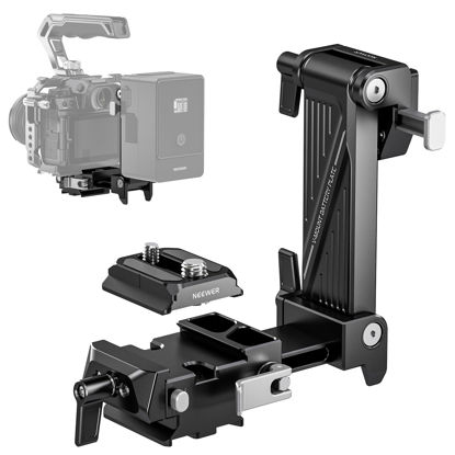 Picture of NEEWER Foldable V Mount Battery Plate with Arca Type Baseplate for RS4 Gimbal, Tripod & PD Quick Release Plate, DSLR Camera Video Rig Compatible with SmallRig V Lock Battery & Cage, PS014
