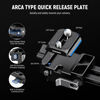 Picture of NEEWER Foldable V Mount Battery Plate with Arca Type Baseplate for RS4 Gimbal, Tripod & PD Quick Release Plate, DSLR Camera Video Rig Compatible with SmallRig V Lock Battery & Cage, PS014
