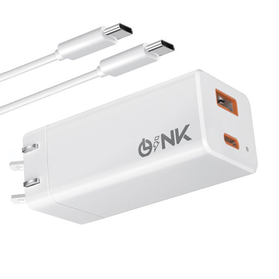 Picture of OLINK 65W Fast Charging USB C GaN Charger, Universal Compact USB Charger Block for Laptops, Tablets, iPhone Pro Max, iPad, MacBook Pro/Air, Dell XPS, HP, Steam Deck, Nintendo Switch, Cable Included