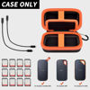 Picture of Case Compatible with SanDisk Extreme Pro/for SanDisk Portable SSD 1TB 2TB 4TB 500GB External Solid State Drive, Travel Storage Holder Bag for 2 SSD and Memory Card SD Card -Orange (Box Only)