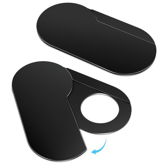 Picture of CloudValley [Upgrade Webcam Cover, 0.4 mm Ultra-Thin Metal, Rotating Camera Cover for MacBook Pro, Laptop, MacBook Air, iPad, Tablet, Mac, PC Accessories, 2 Pieces, Black