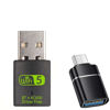 Picture of USB WiFi Adapter，600Mbps USB WiFi Bluetooth Adapter(Includes a USB to USB C Adapter)，Dual Band 5G/2.4G Wireless Network Adapter for Desktop Laptop PC，Supports Windows 7/8/8.1/10/11。