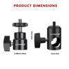 Picture of Lanxire Light Stand Mount Adapter with 1/4’’ Screw Mini Ball Head - Compatible with Camera Monitor, Ring Light, Fits Flat Head Light Stand, Boom Arm - Max Load up to 4.4lb/2kg