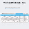 Picture of Wireless Keyboard and Mouse Combo, MARVO 2.4G Ergonomic Wireless Computer Keyboard with Phone Tablet Holder, Silent Mouse with 6 Button, Compatible with MacBook, Windows (White)