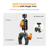 Picture of K&F Concept MS13 Magic Arm with Super Clamp, Super Clamp with Two 360° Ball Heads, 1/4" Thread and 1/4" Screw Compatible with Camera, Phone, GoPro, Tripod