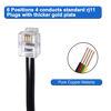 Picture of Long Telephone Extension Cord 100FT, Black, Phone Cable Line Wire with Standard RJ11 Plug, 1 Phone Line Splitter, 1 in-line Coupler and 65 Cable Clip Holders for Telephone Calling Communication